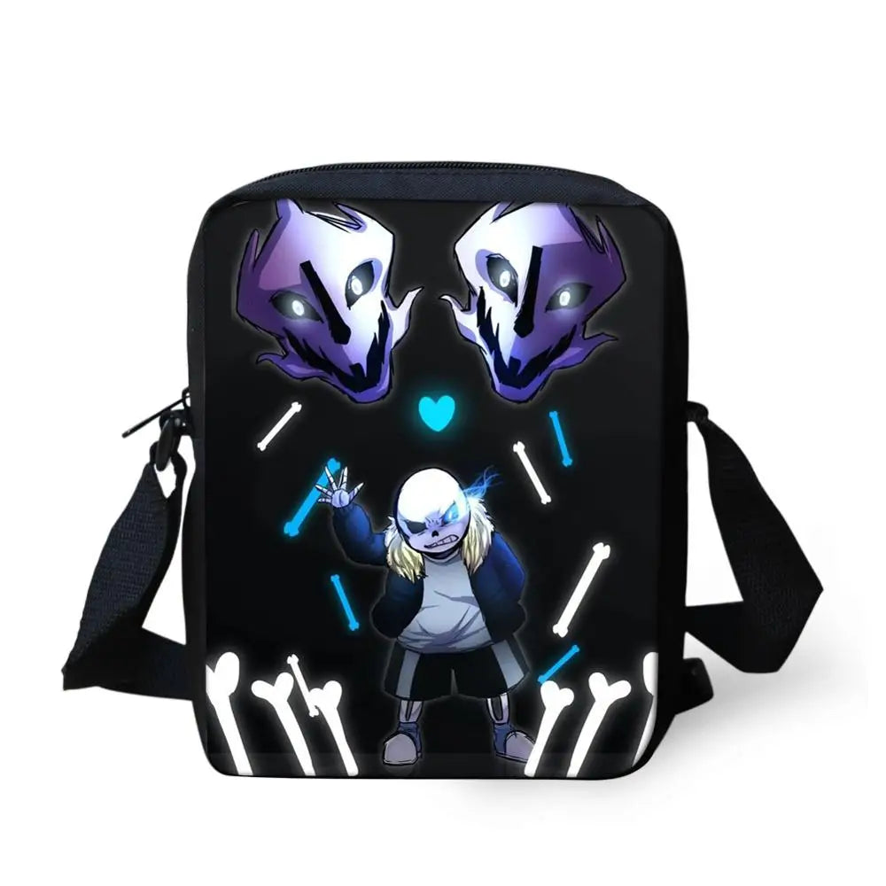 Cartoon Print Messenger Bag for Kids, Small School Crossbody Shoulder Bag