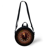 Clock Print Round Crossbody Bag Galaxy Women Shoulder Bag Circle Pack Purse