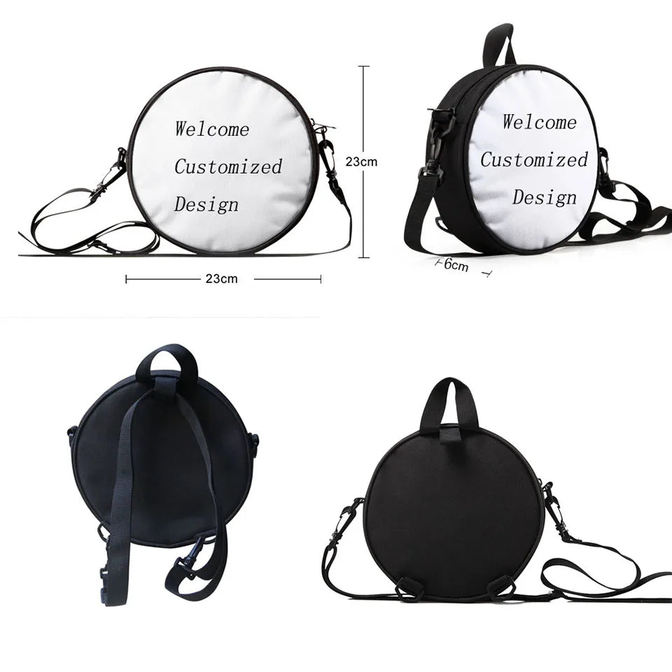 Clock Print Round Crossbody Bag Galaxy Women Shoulder Bag Circle Pack Purse