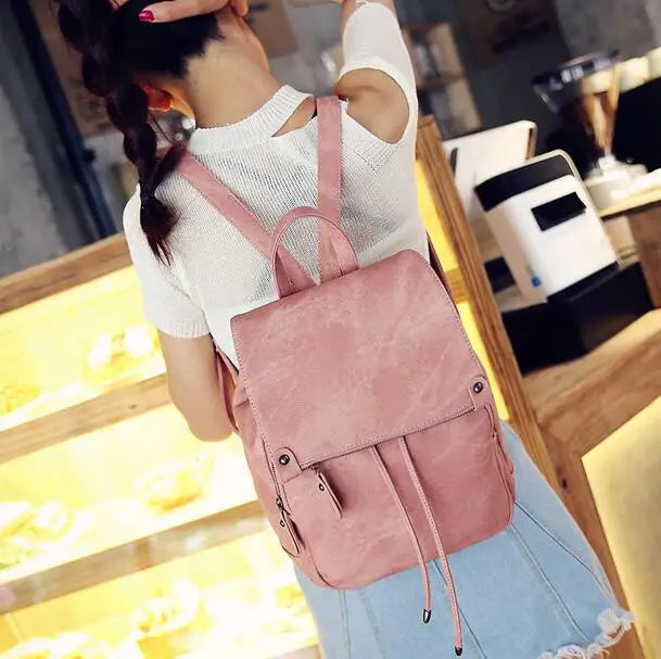 ETN BAG 081516 PU Leather Student School Backpack