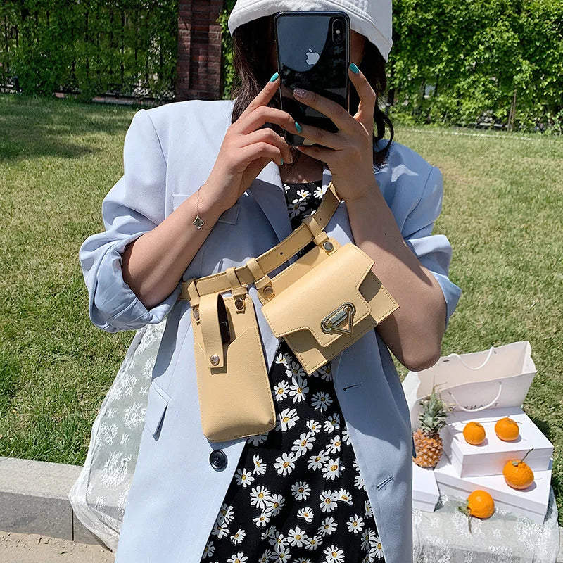 Purple Waist Bag with Detachable Pockets