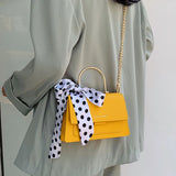 Bow Ribbon Tote Bag High PU Leather Women's Handbag