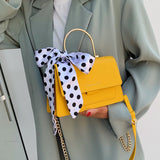 Bow Ribbon Tote Bag High PU Leather Women's Handbag