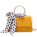 Bow Ribbon Tote Bag High PU Leather Women's Handbag