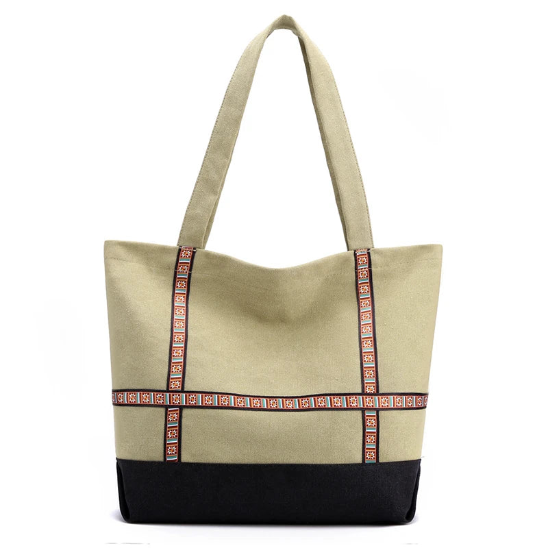 Canvas Women's Shoulder Handle Bag Mother Tote Travel Handbag