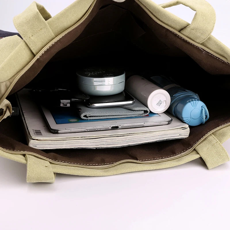 Canvas Women's Shoulder Handle Bag Mother Tote Travel Handbag