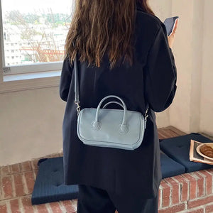 Casual Shoulder Bags Women Square Preppy Students Solid Underarm Waterproof PU L