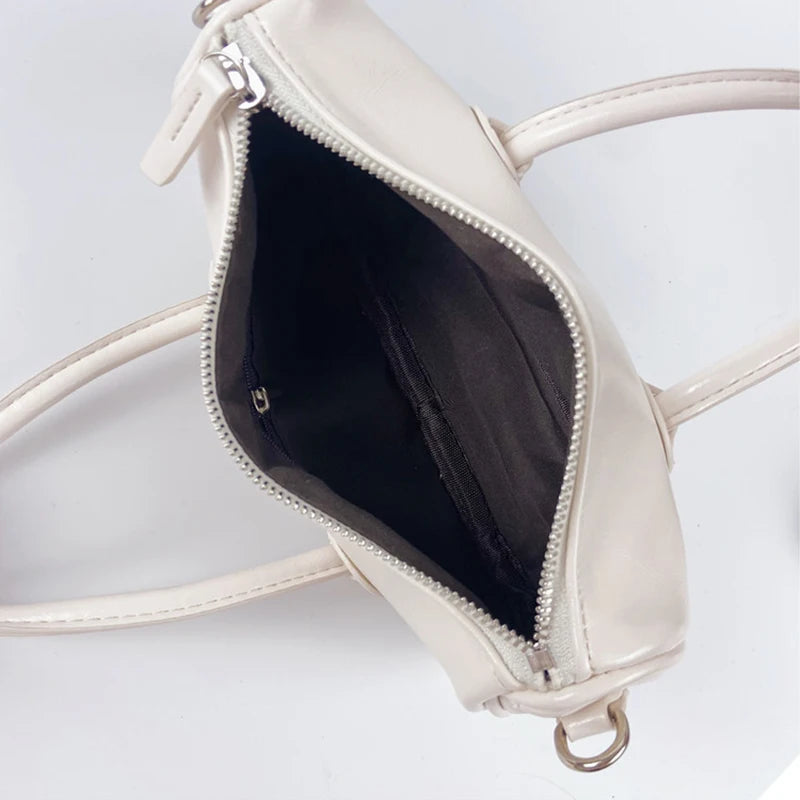 Casual Shoulder Bags Women Square Preppy Students Solid Underarm Waterproof PU L