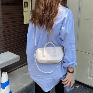 Casual Shoulder Bags Women Square Preppy Students Solid Underarm Waterproof PU L