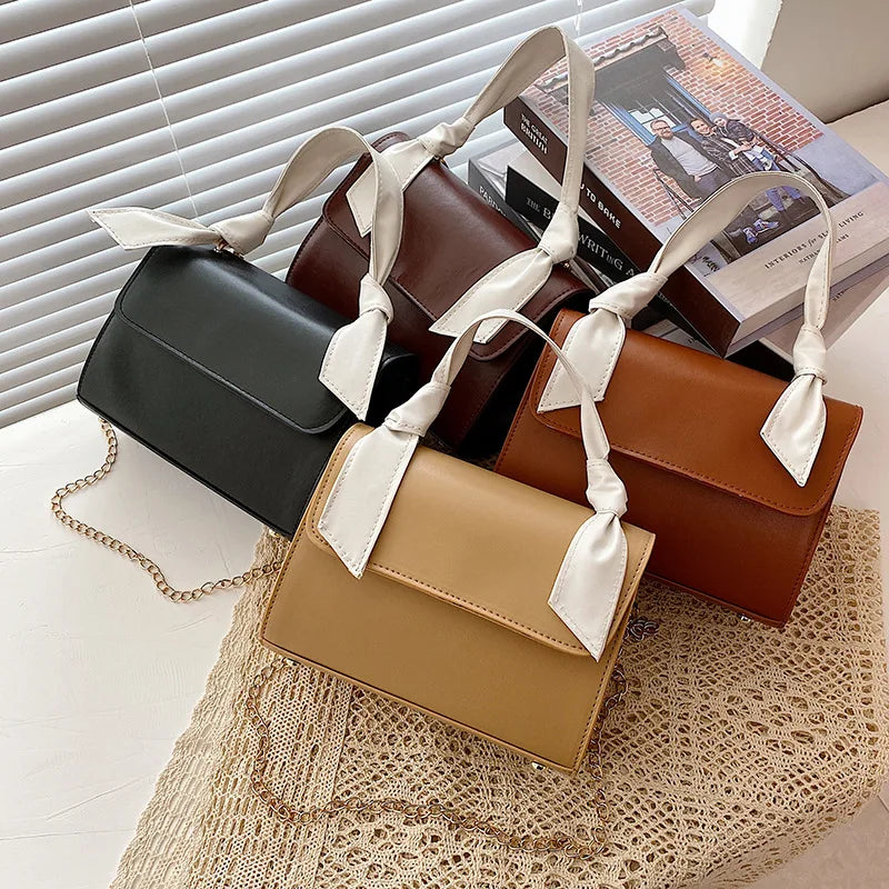 Female Square Tote Bag High PU Leather Women's Handbag