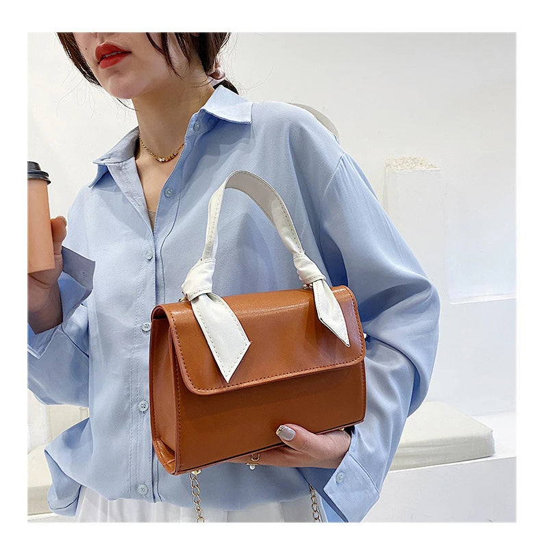 Female Square Tote Bag High PU Leather Women's Handbag