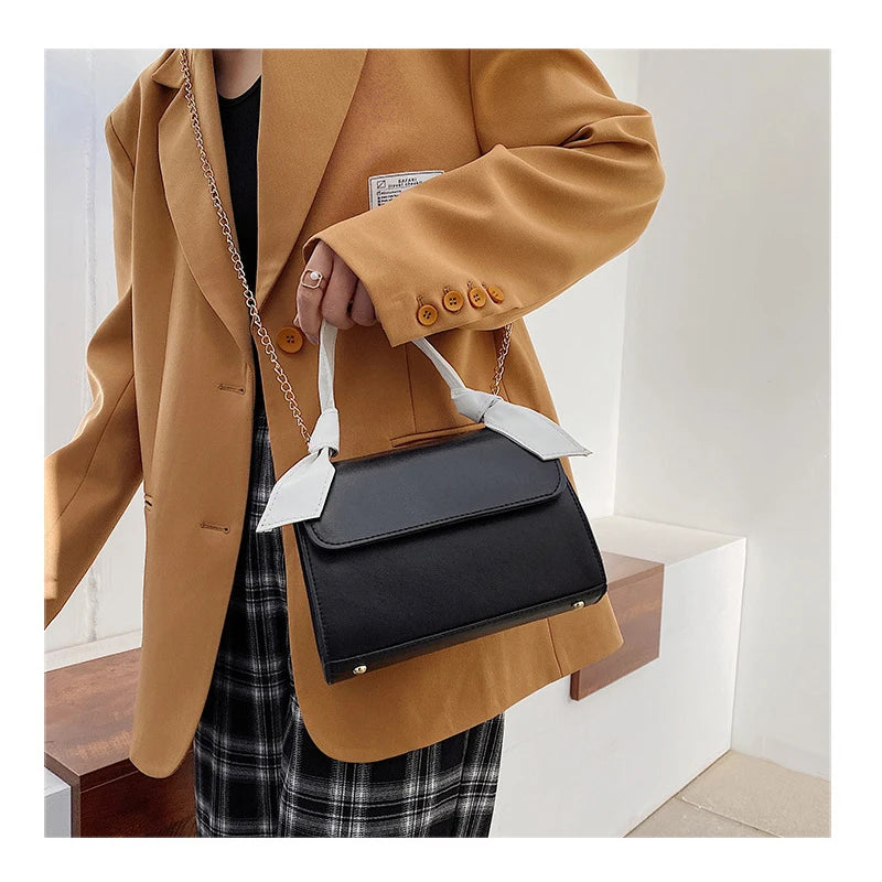 Female Square Tote Bag High PU Leather Women's Handbag