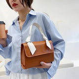 Female Square Tote Bag High PU Leather Women's Handbag