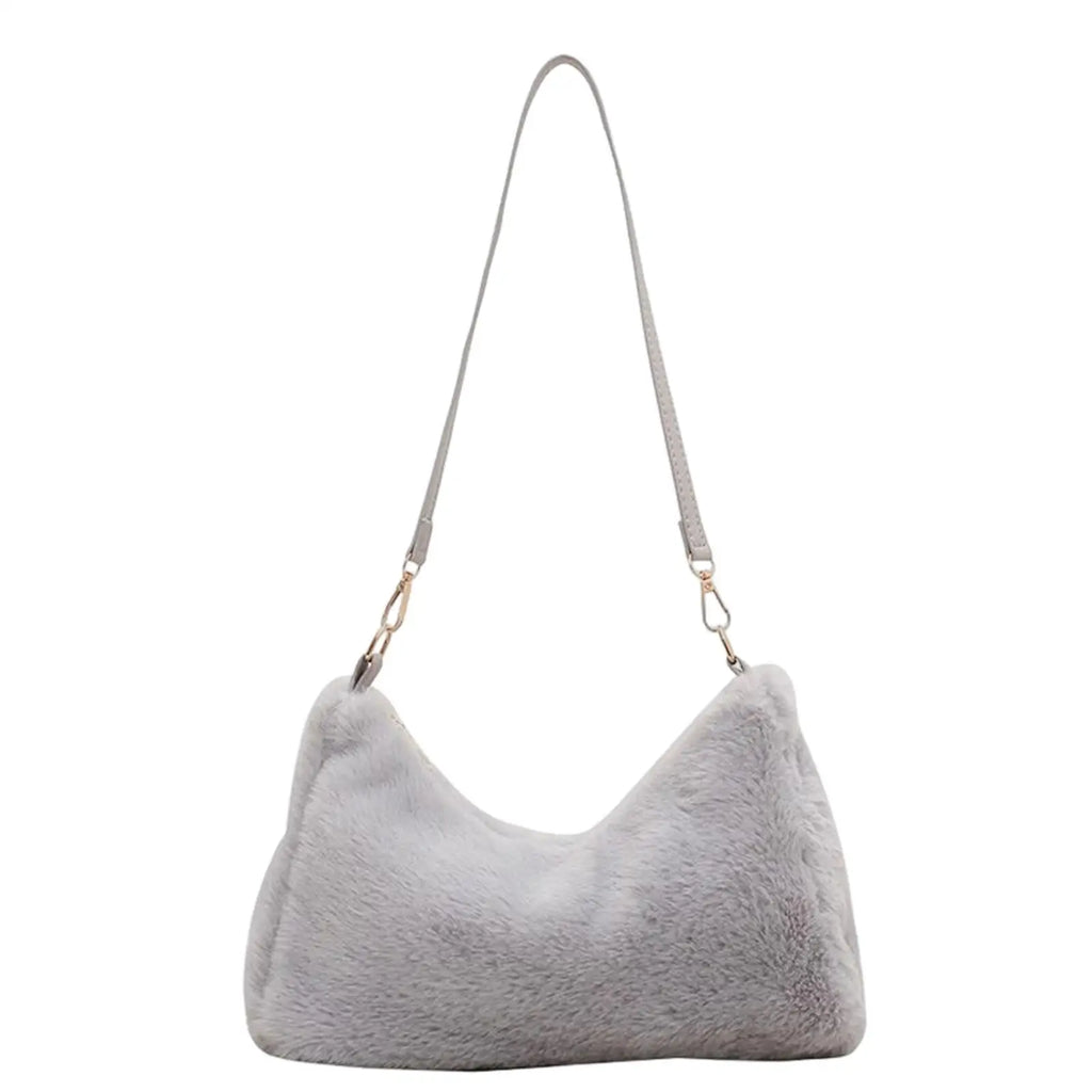 Furry Underarm Bag Big Capacity Tote for Autumn and Winter