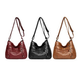 Women Soft PU Leather Shoulder Bag Big Capacity Messenger Bag