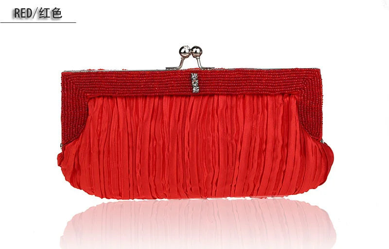 Long Evening Dress Bag Beaded Handbag Easy to Match Banquet Bag