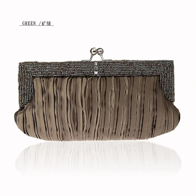 Long Evening Dress Bag Beaded Handbag Easy to Match Banquet Bag