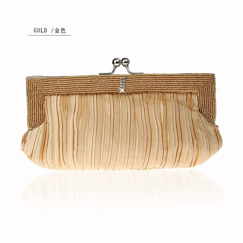 Long Evening Dress Bag Beaded Handbag Easy to Match Banquet Bag