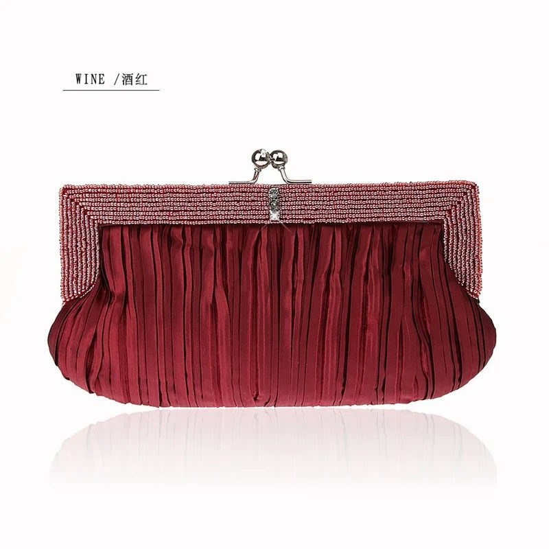 Long Evening Dress Bag Beaded Handbag Easy to Match Banquet Bag