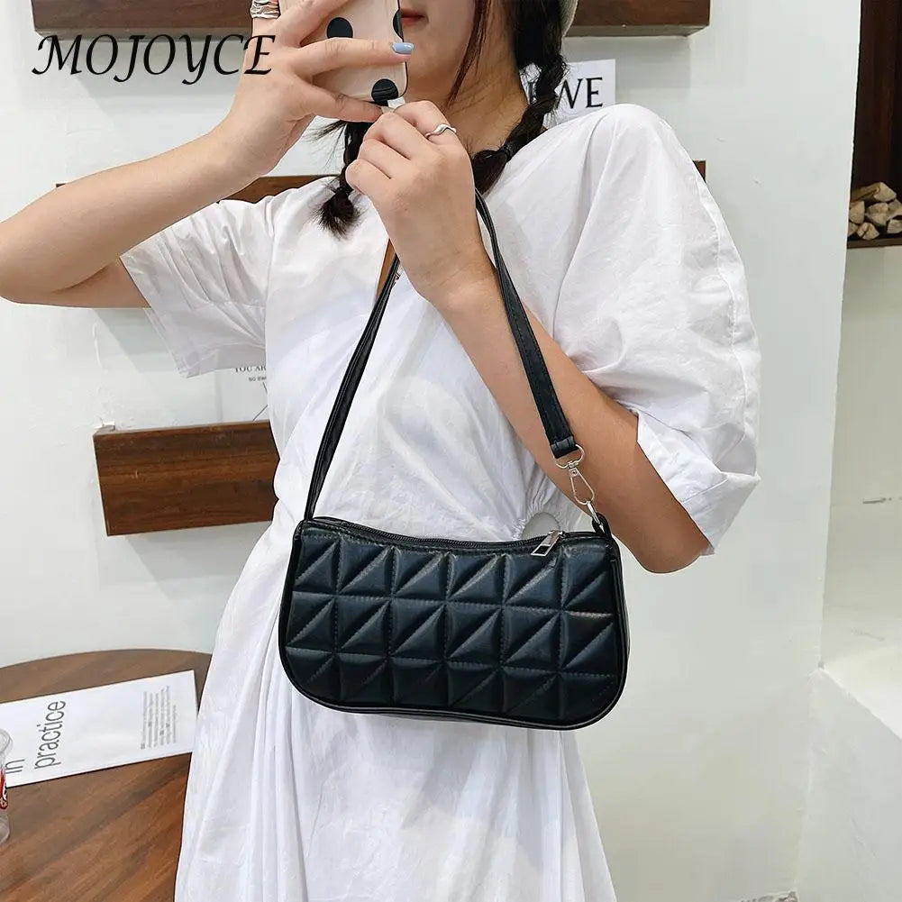 Embossed Geometric Shoulder Bag Checker Pattern Handbags
