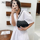 Embossed Geometric Shoulder Bag Checker Pattern Handbags