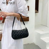 Embossed Geometric Shoulder Bag Checker Pattern Handbags