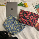 Embossed Rose Cosmetic Bag Large Capacity Portable Toiletry Wash Bag