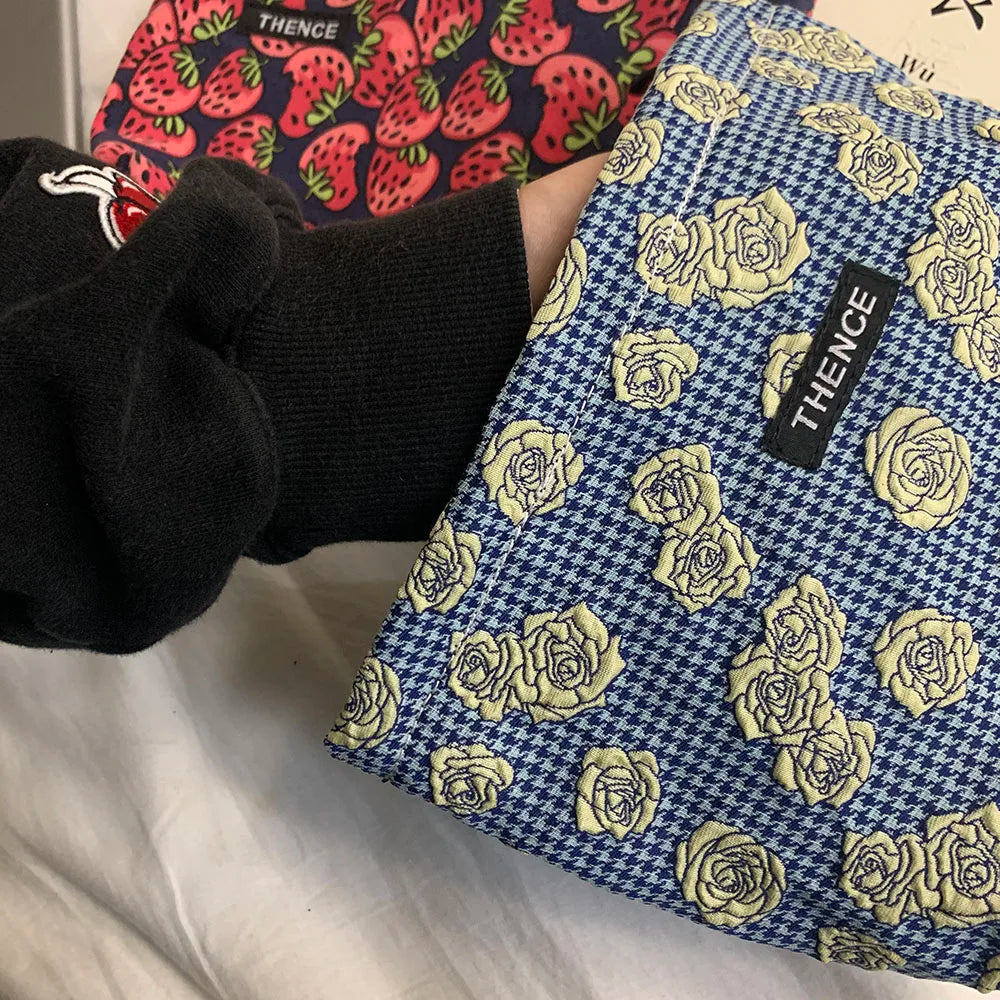 Embossed Rose Cosmetic Bag Large Capacity Portable Toiletry Wash Bag