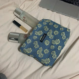 Embossed Rose Cosmetic Bag Large Capacity Portable Toiletry Wash Bag