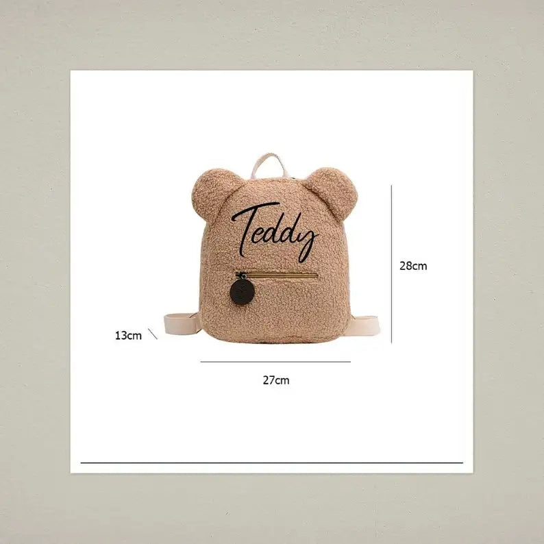 Personalized Brown Bear Backpack Plush Bag