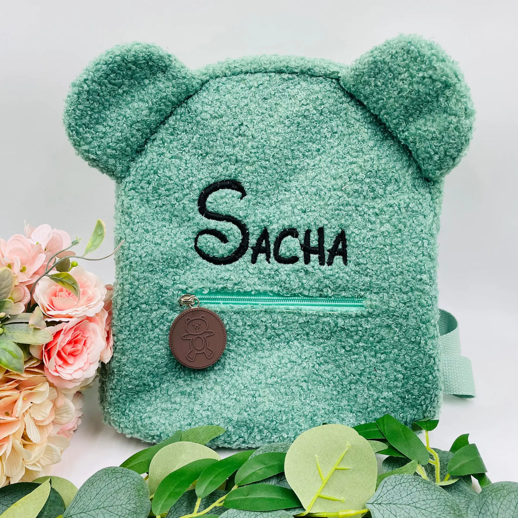Personalized Brown Bear Backpack Plush Bag