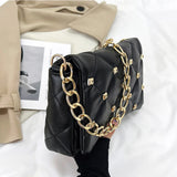 Embroidery Thread Chains Shoulder Bag Diamond Armpit Bag Women Wallet Ladies