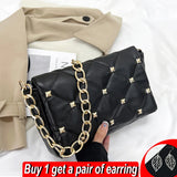 Embroidery Thread Chains Shoulder Bag Diamond Armpit Bag Women Wallet Ladies
