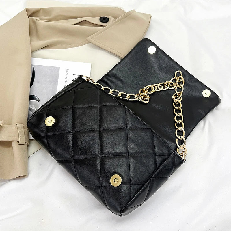 Embroidery Thread Chains Shoulder Bag Diamond Armpit Bag Women Wallet Ladies