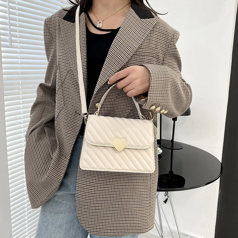 Embroidery Thread Crossbody Bag PU Leather Tote