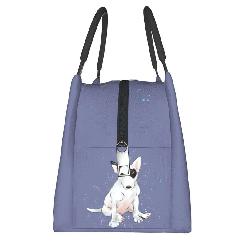 Bull Terrier Heart Patch Lunch Bag Insulated Cooler Thermal Bento