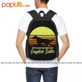 English Setter Bird Dog Lover Sun Backpack Large Capacity