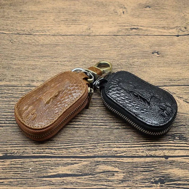 Crocodile Key Holder Wallet 100% Leather Unisex Key Organizer Bag