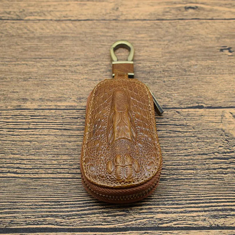 Crocodile Key Holder Wallet 100% Leather Unisex Key Organizer Bag