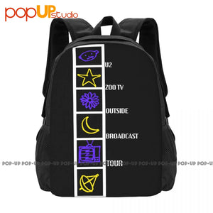 Euc U2 Zoo Tv Tour 1992 Backpack Large Capacity Print Gym Tote Bag