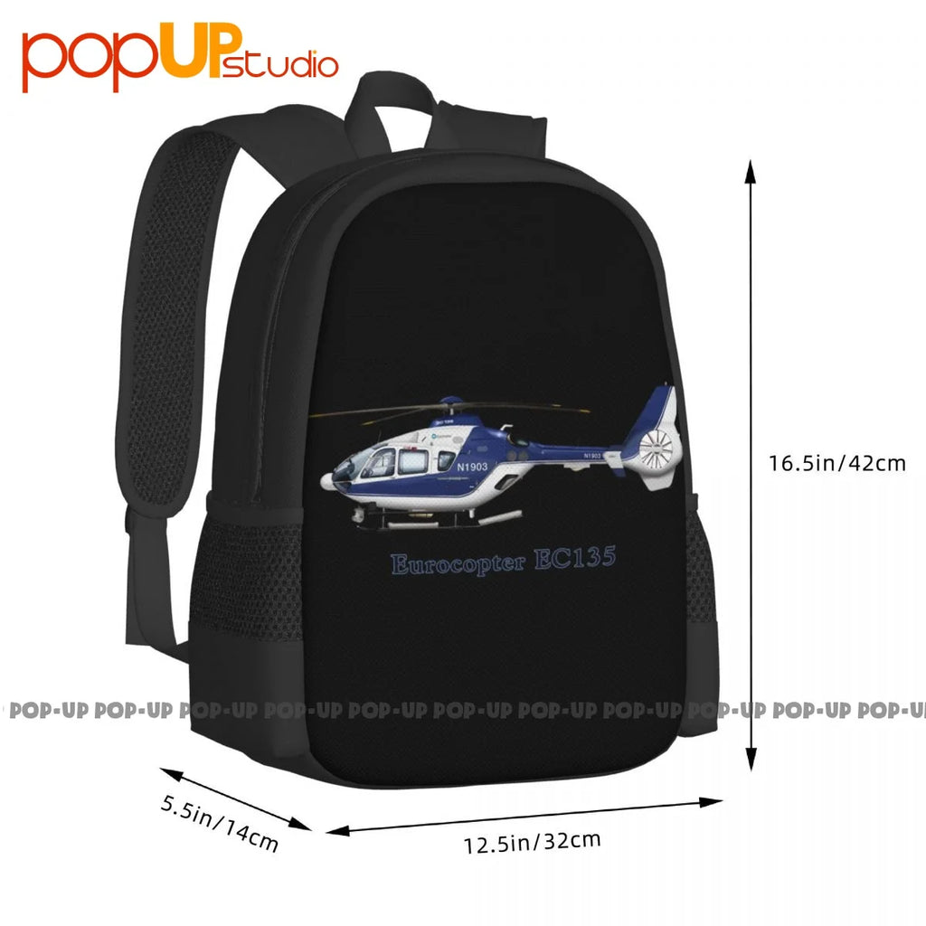 Eurocopter Ec135 Helicopter Backpack Large Capacity Bookbag Training