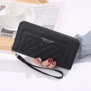 Euro/American Rhombus Long Ladies Wallet Clutch