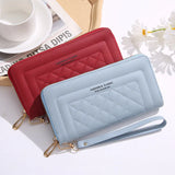 Euro/American Rhombus Long Ladies Wallet Clutch
