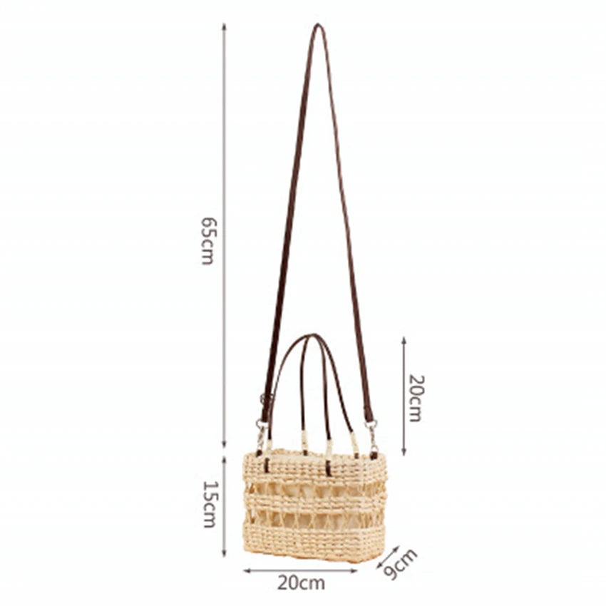 Small Fresh Portable Straw Bag Messenger Dual-use Woven Bag
