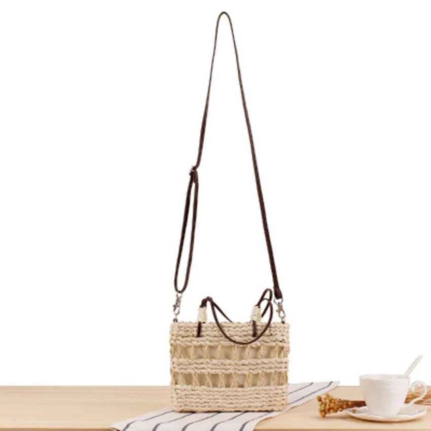 Small Fresh Portable Straw Bag Messenger Dual-use Woven Bag