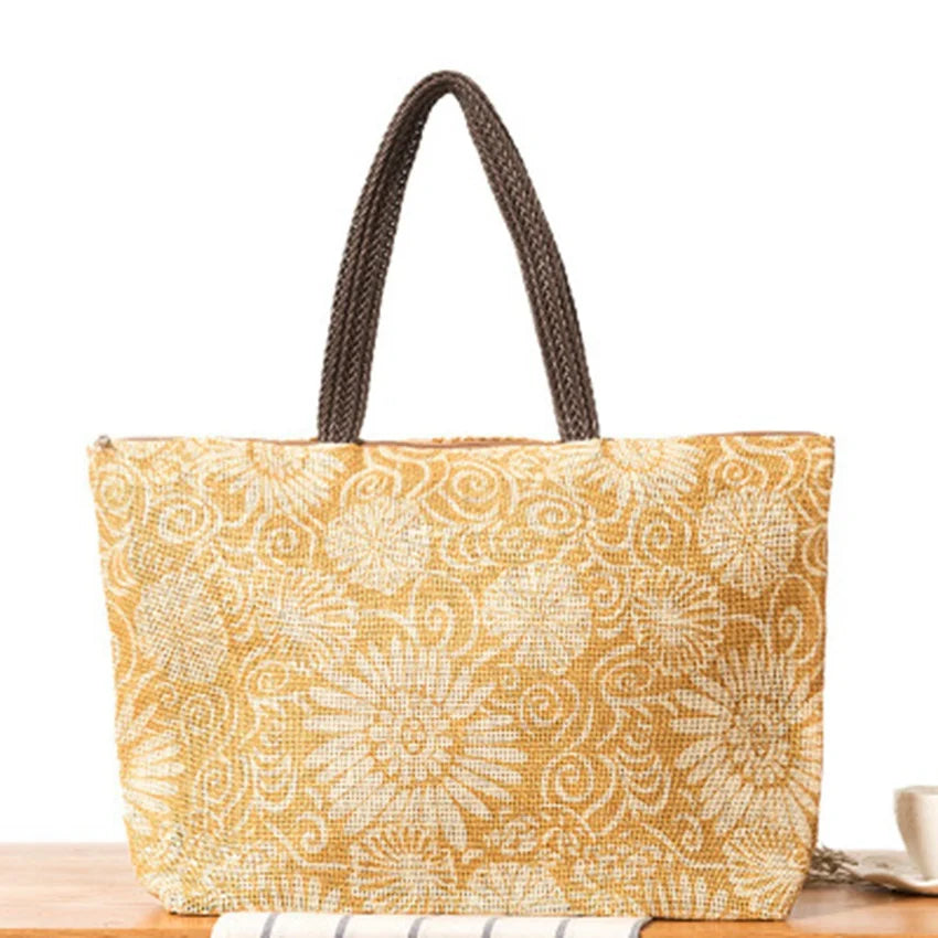 Large Capacity Beach Bag One-Shoulder Straw Woven Bag