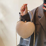 Evening Bags Chain Rhinestone Shoulder Bag Heart Small Crossbody Bags