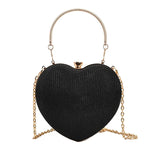 Evening Bags Chain Rhinestone Shoulder Bag Heart Small Crossbody Bags