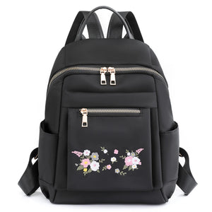 Embroidery Chinese Style Backpack Light Waterproof Nylon Fabric Bag