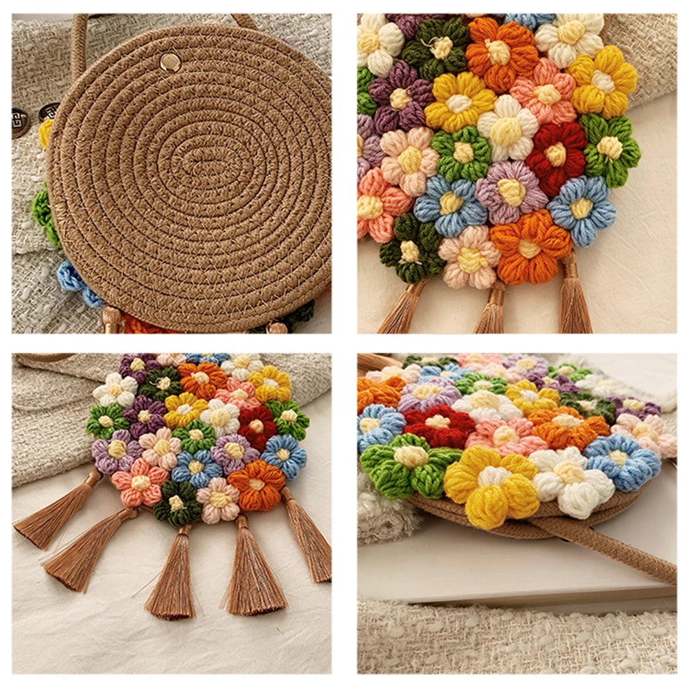 Hand-Woven Embroidered Handbag for Women Outdoor Traveling